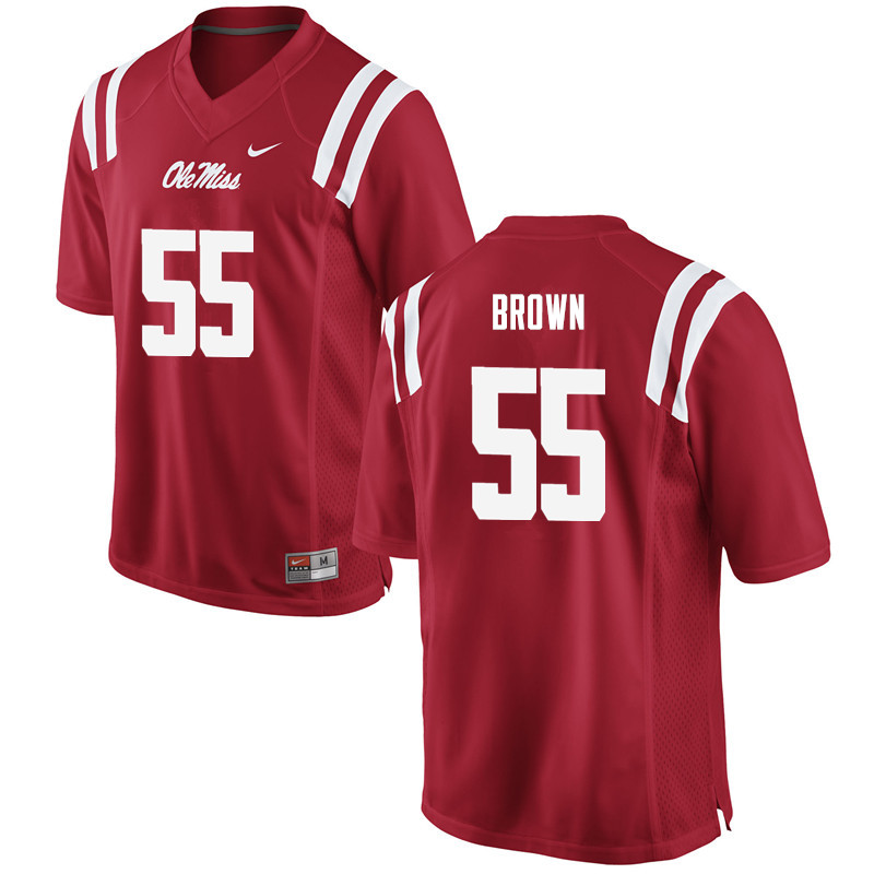 Ben Brown Ole Miss Rebels NCAA Men's Red #55 Stitched Limited College Football Jersey LBP0658UH